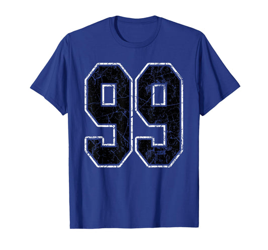 Black and White Number 99 Jersey Player Uniform #99 Fan T-Shirt