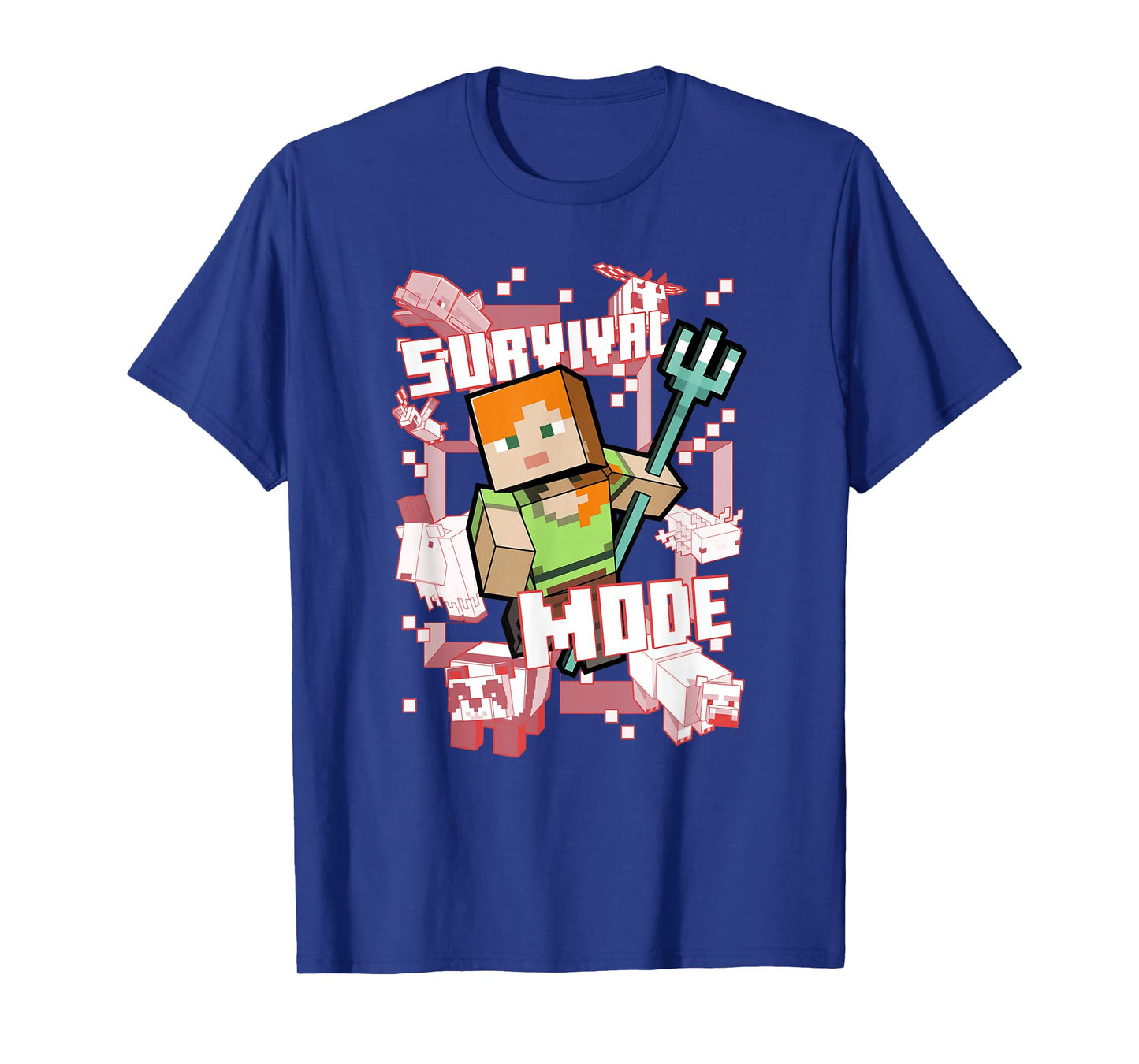Minecraft Alex Survival Mode Trident T-Shirt