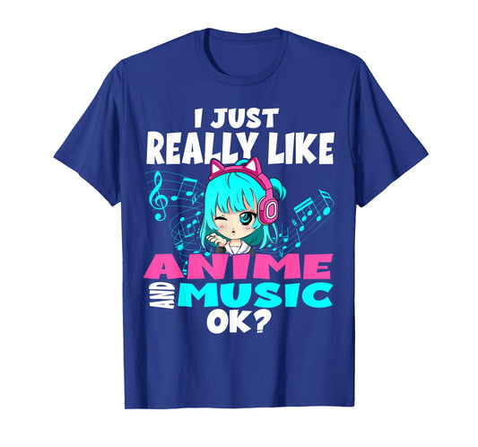 Anime and Music Kawaii Chibi Graphic Teen Anime Girl T-Shirt
