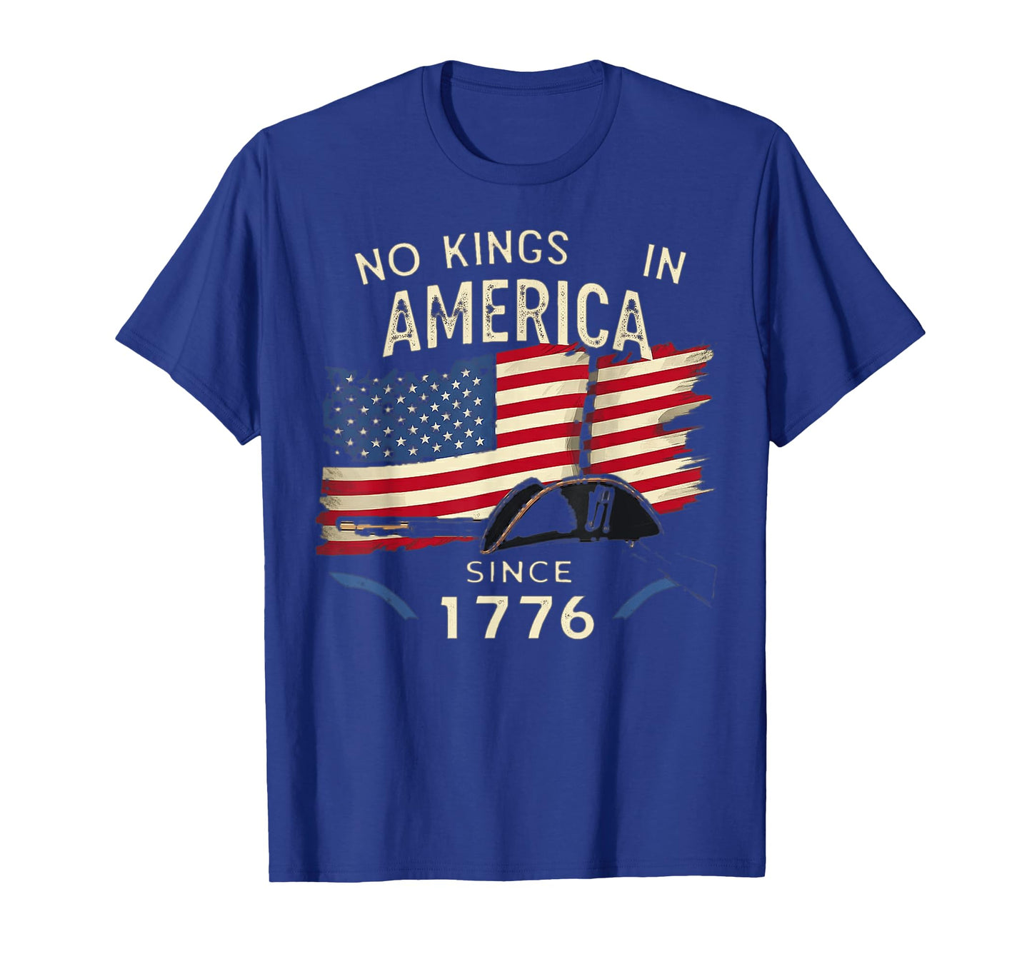 No Kings in America Since 1776 Patriotic USA Flag T-Shirt