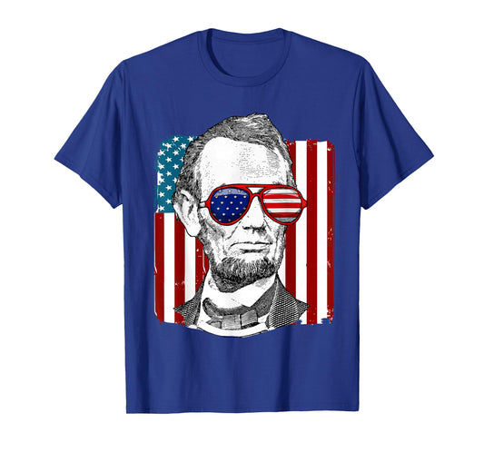 America USA Abe Lincoln 4th of July Men Boys Gift Tee T-Shirt