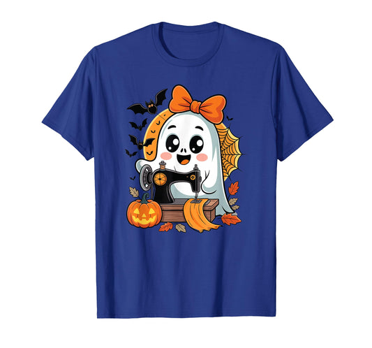 Sewing Ghost Costume for Women Cute Quilting Halloween Ghost T-Shirt