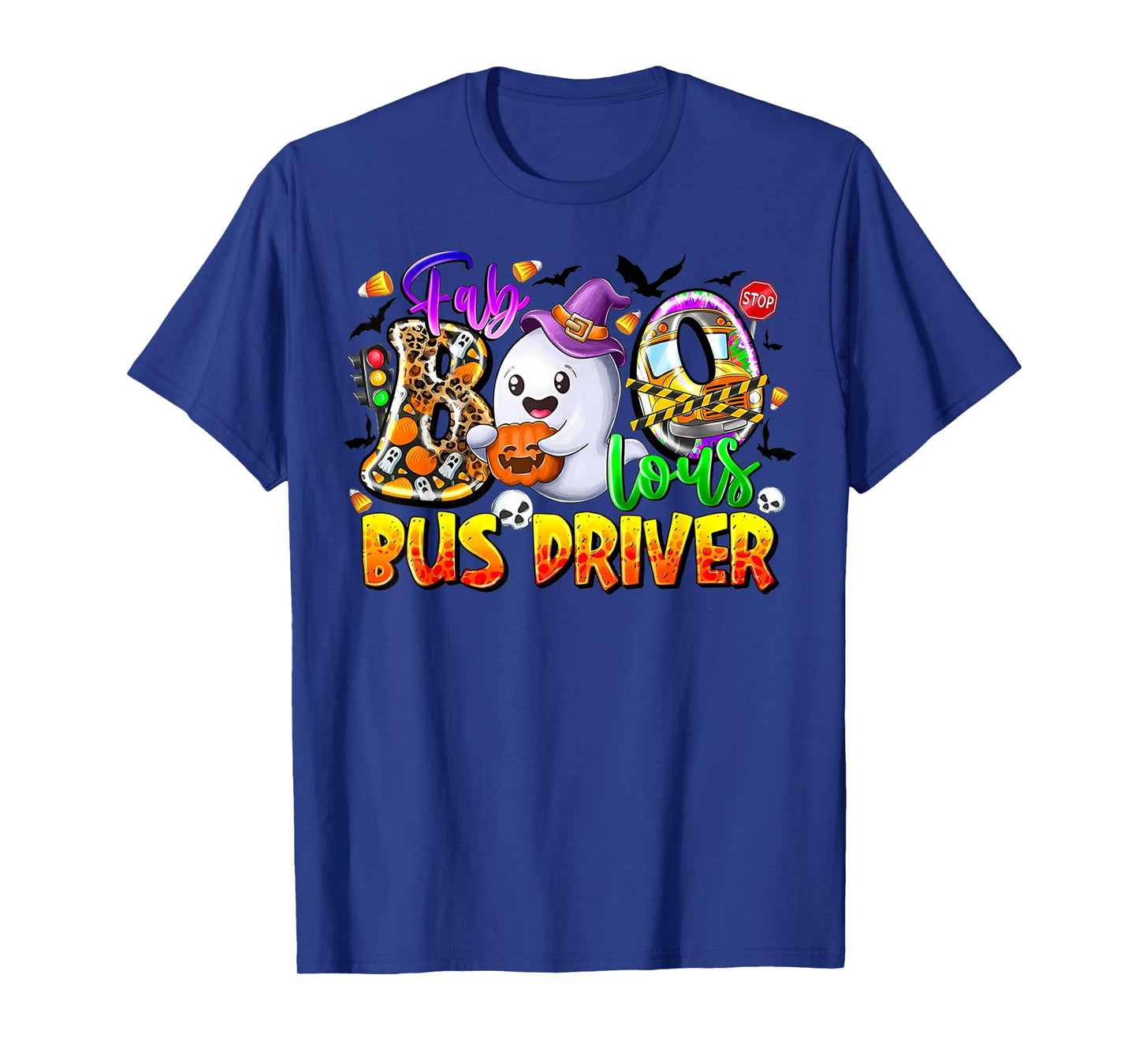 Fab Boo Lous Bus Driver Funny Ghost Halloween Costume T-Shirt