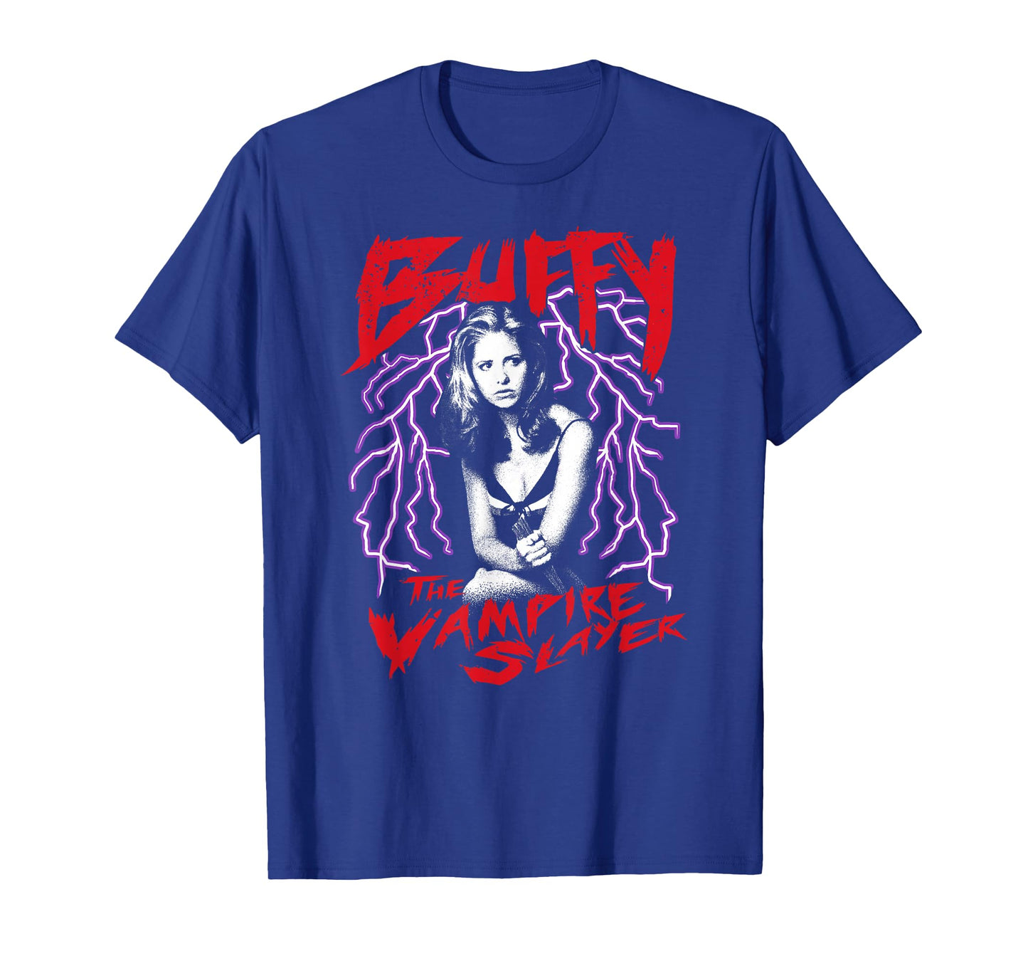 Buffy The Vampire Slayer Front and Back Lightning TV Show T-Shirt