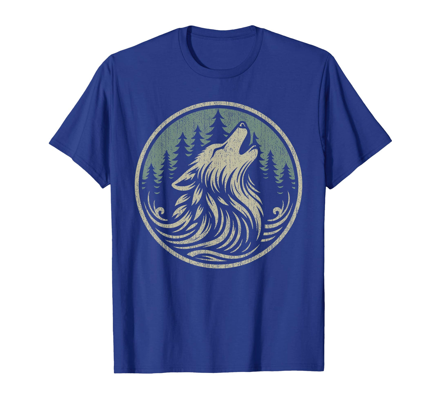 Nature Camping Vintage Forest Wildlife Wolf Outdoor Graphic T-Shirt