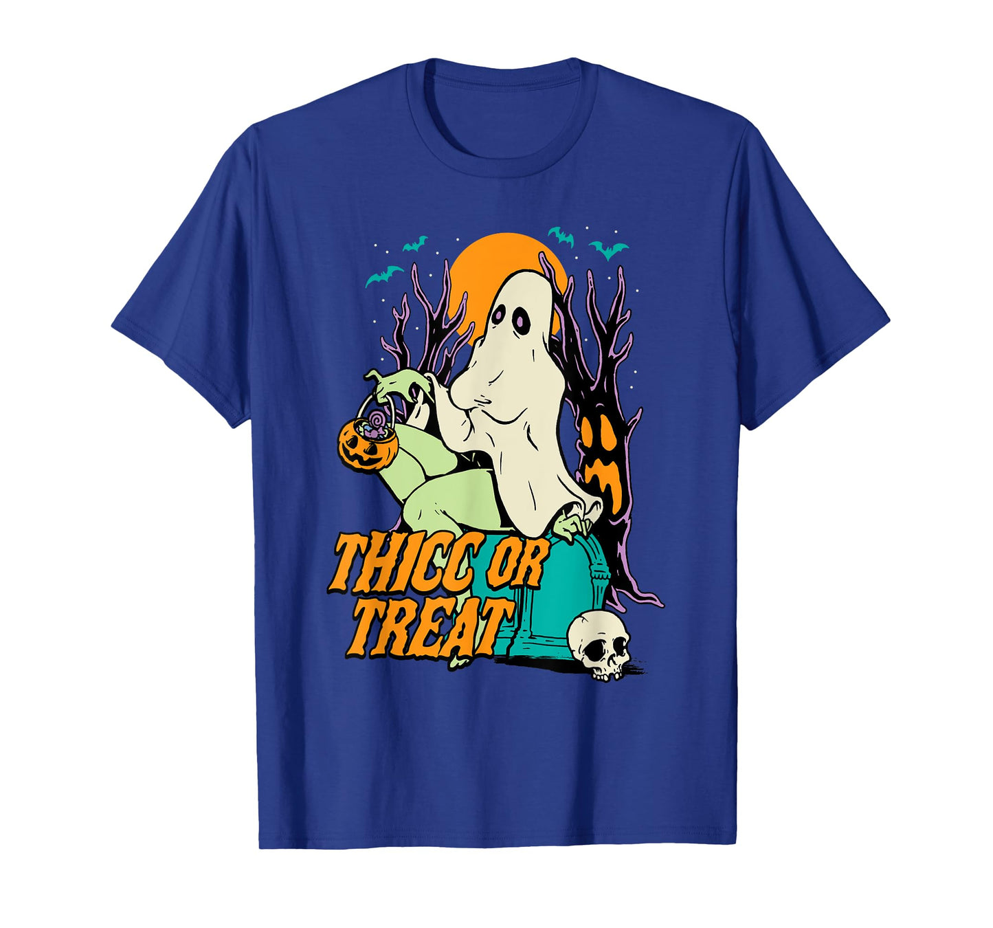 Thicc or Treat Halloween Lady Ghost Sexy Pinup BBW T-Shirt