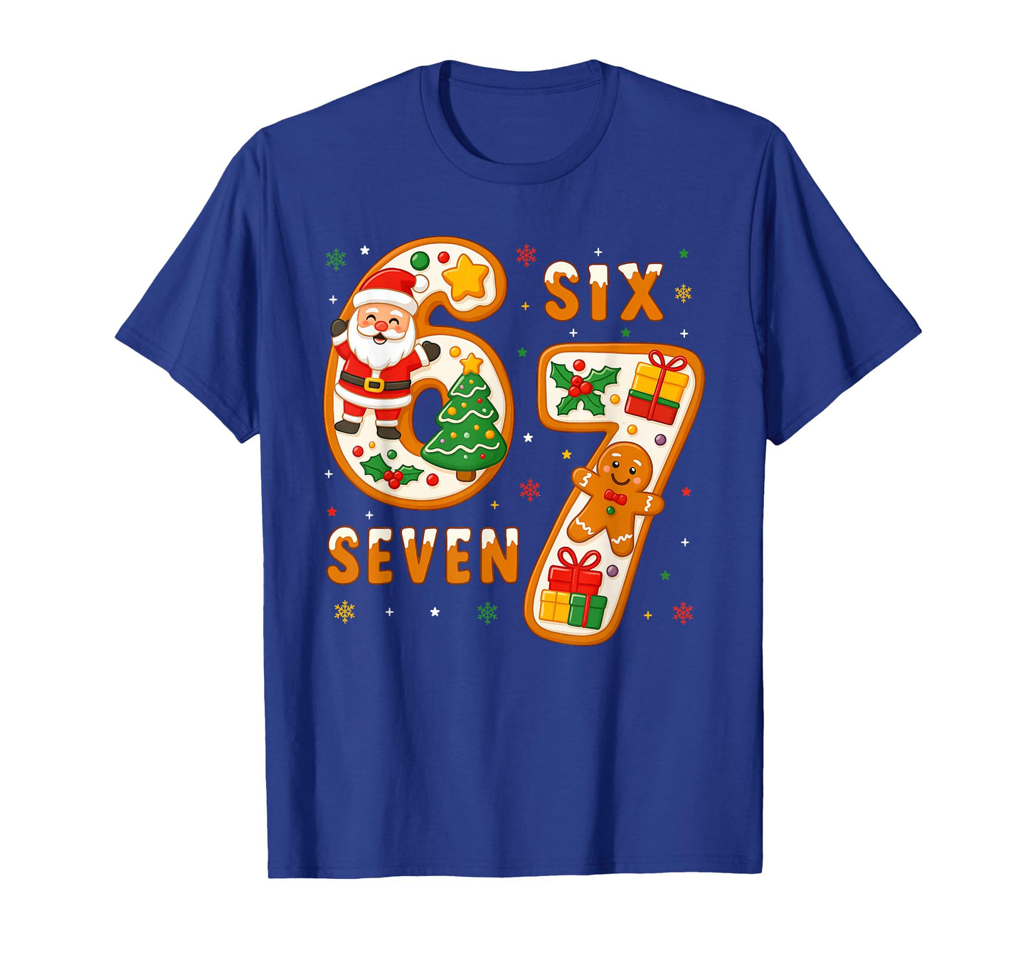 Funny Six Seven 67 Meme 6 7 Santa Christmas Pajamas Kids T-Shirt