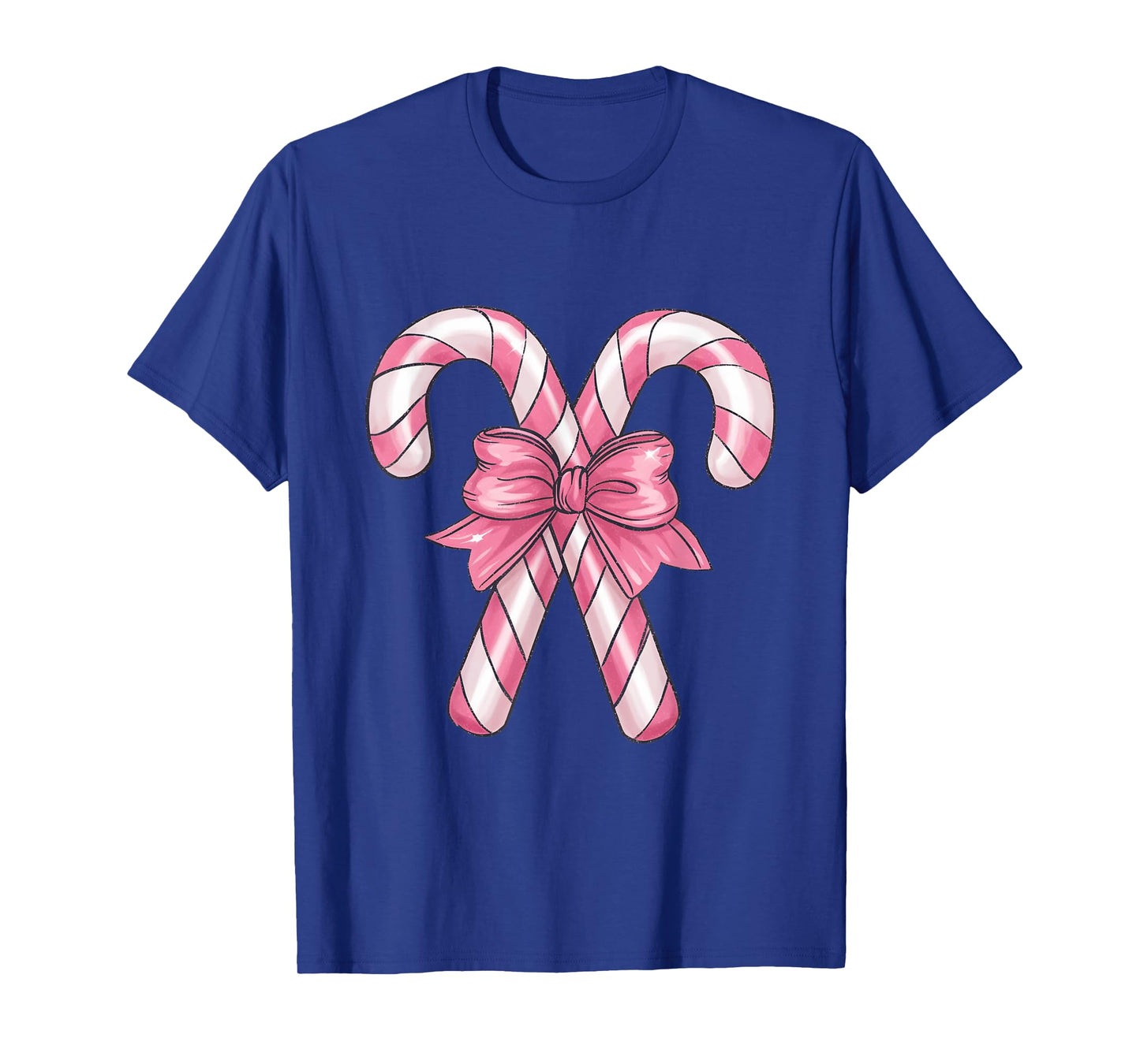 Candy Cane Christmas- Pretty Pink Bow T-Shirt
