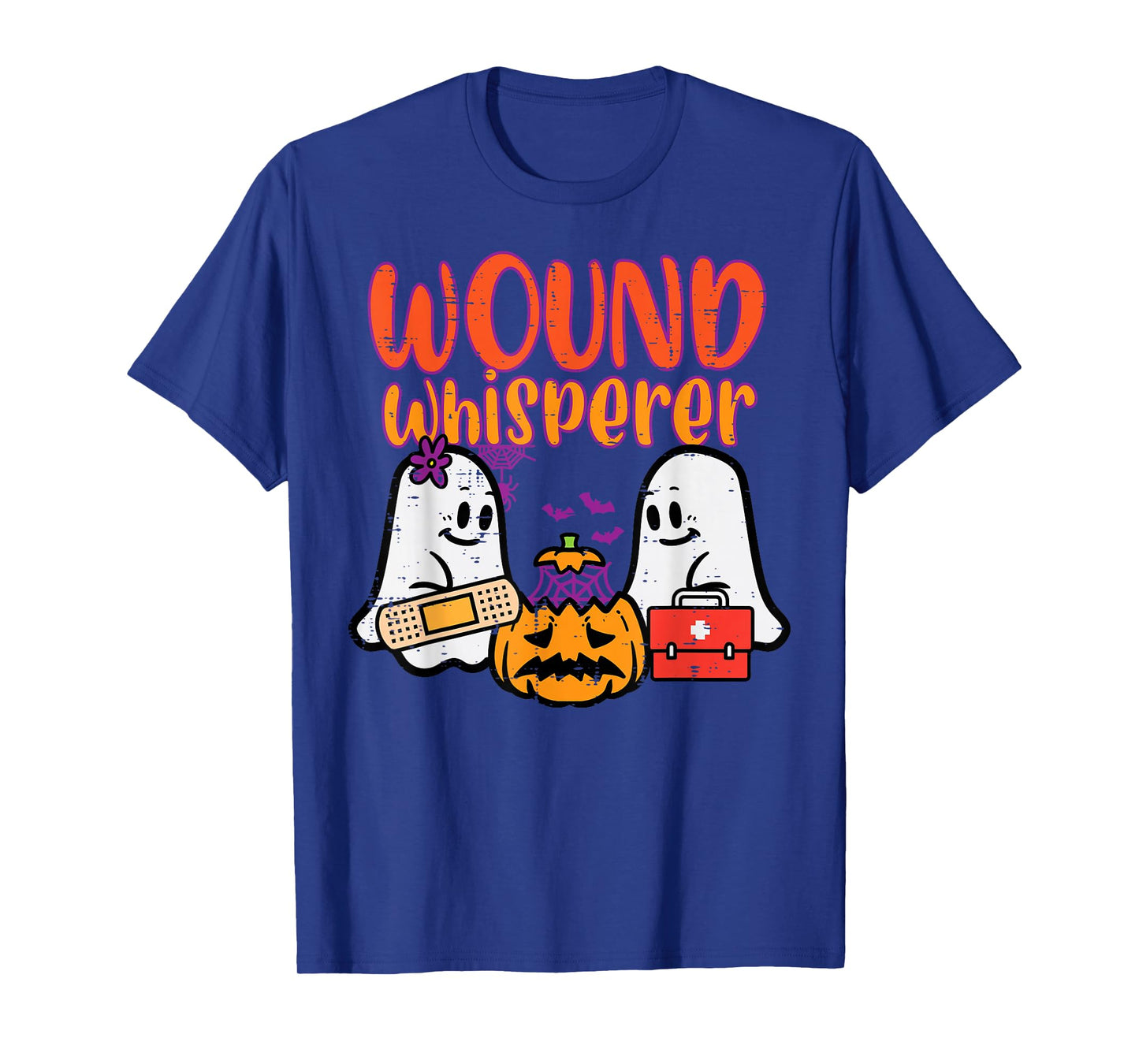 Ghost Nurse Wound Whisperer Halloween Nurse Fall Scrub Women T-Shirt