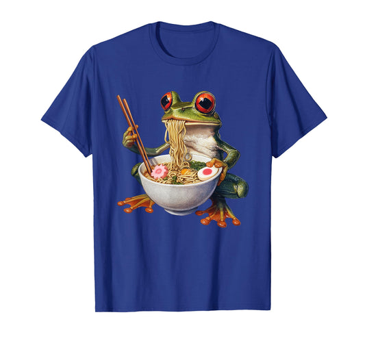 Frog Japanese Eating Ramen Japan Kawaii Funny Anime Graphic T-Shirt