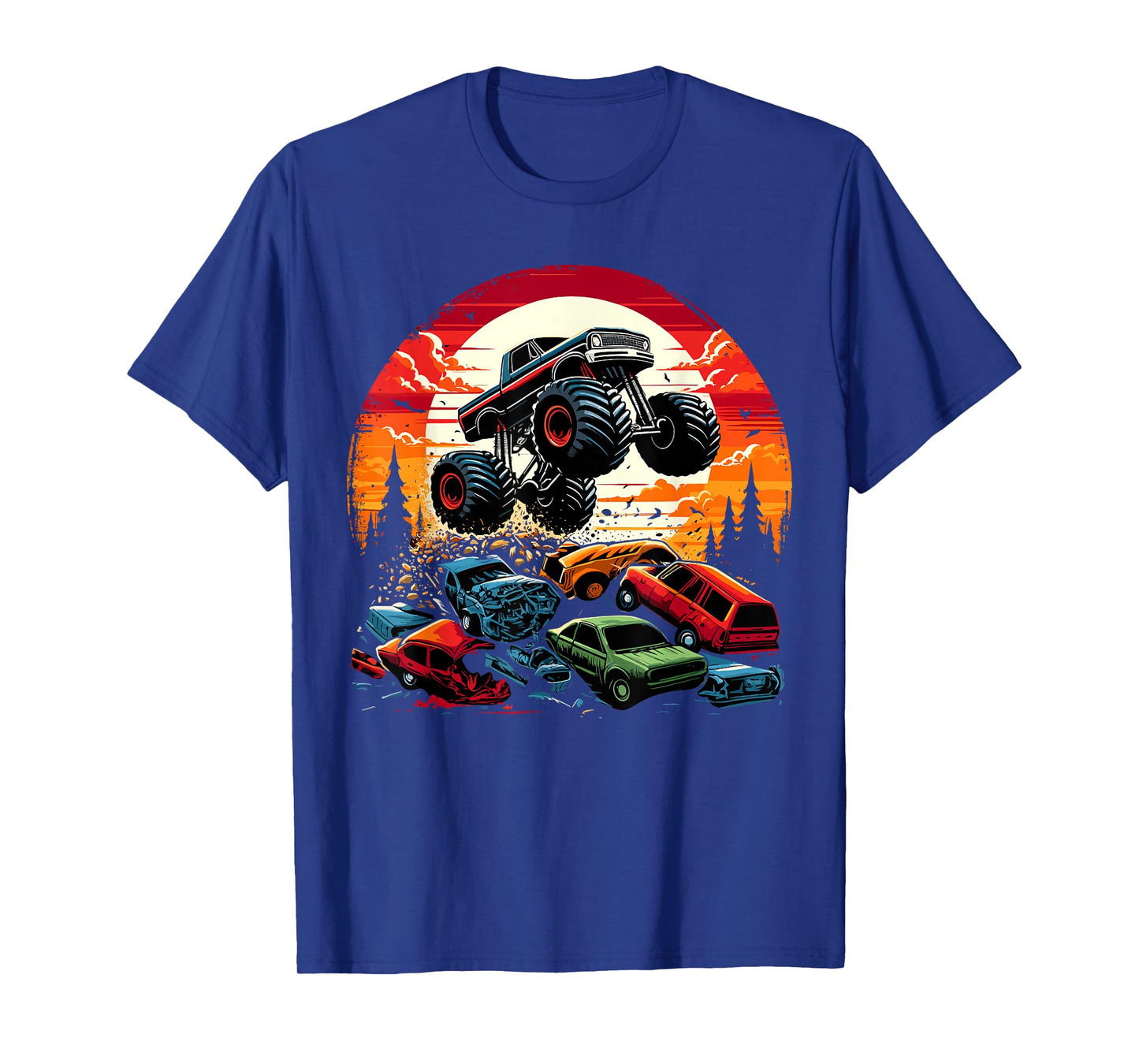 Monster Trucks Birthday Party Retro Monster Truck T-Shirt
