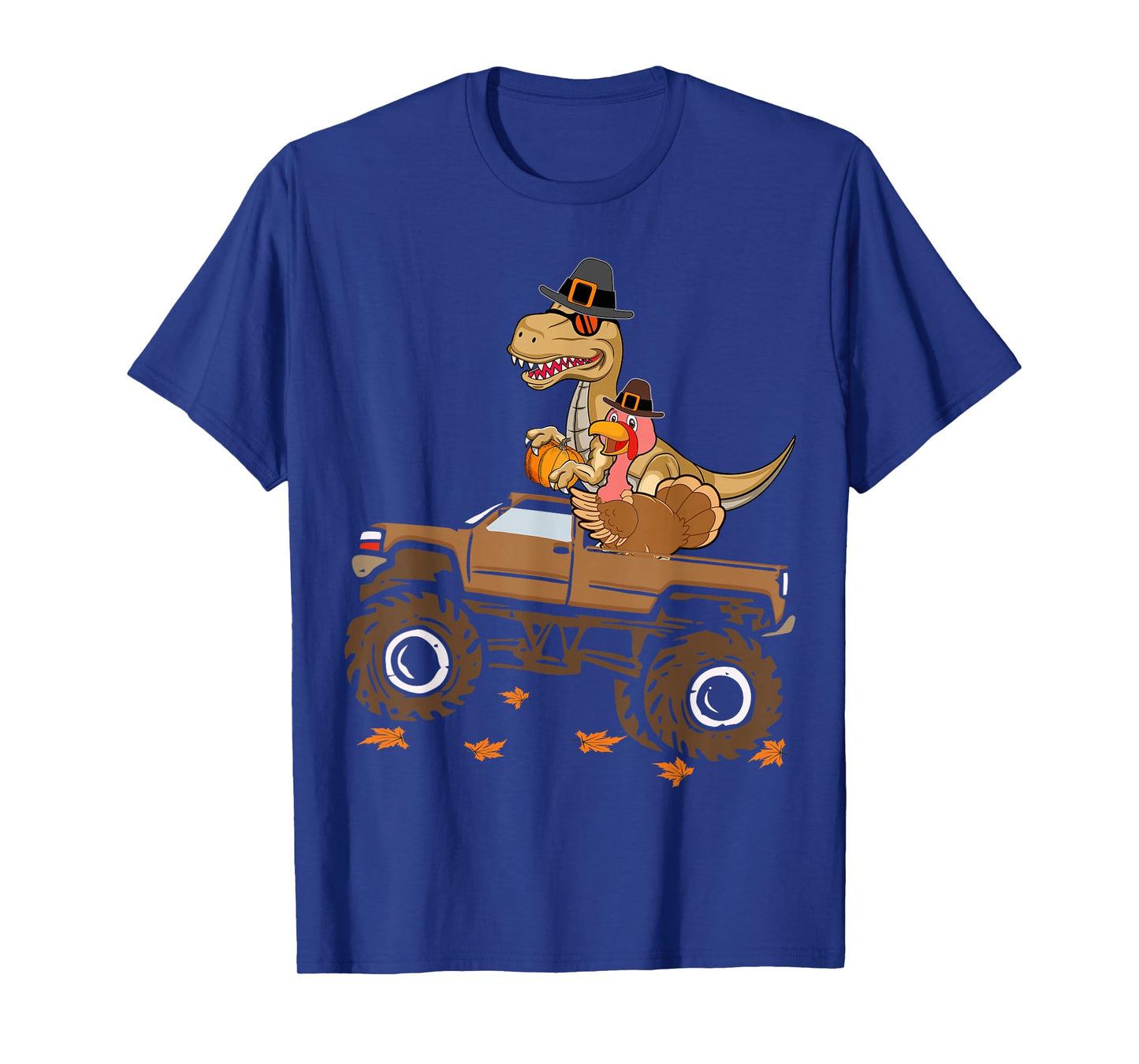 Happy Thanksgiving dinosaur Turkey Riding truck kids boys T-Shirt