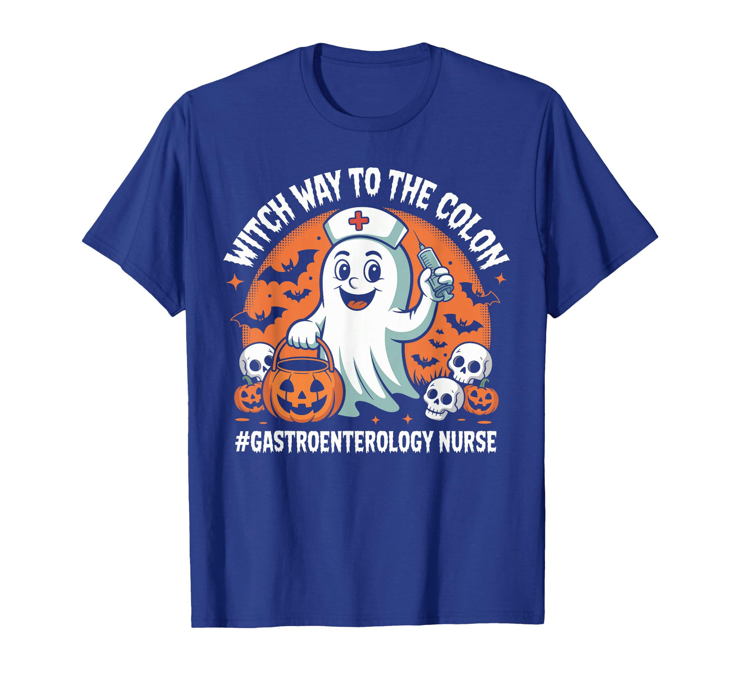 Gastroenterology Nurse Funny Halloween Ghost Nurse Endoscopy T-Shirt