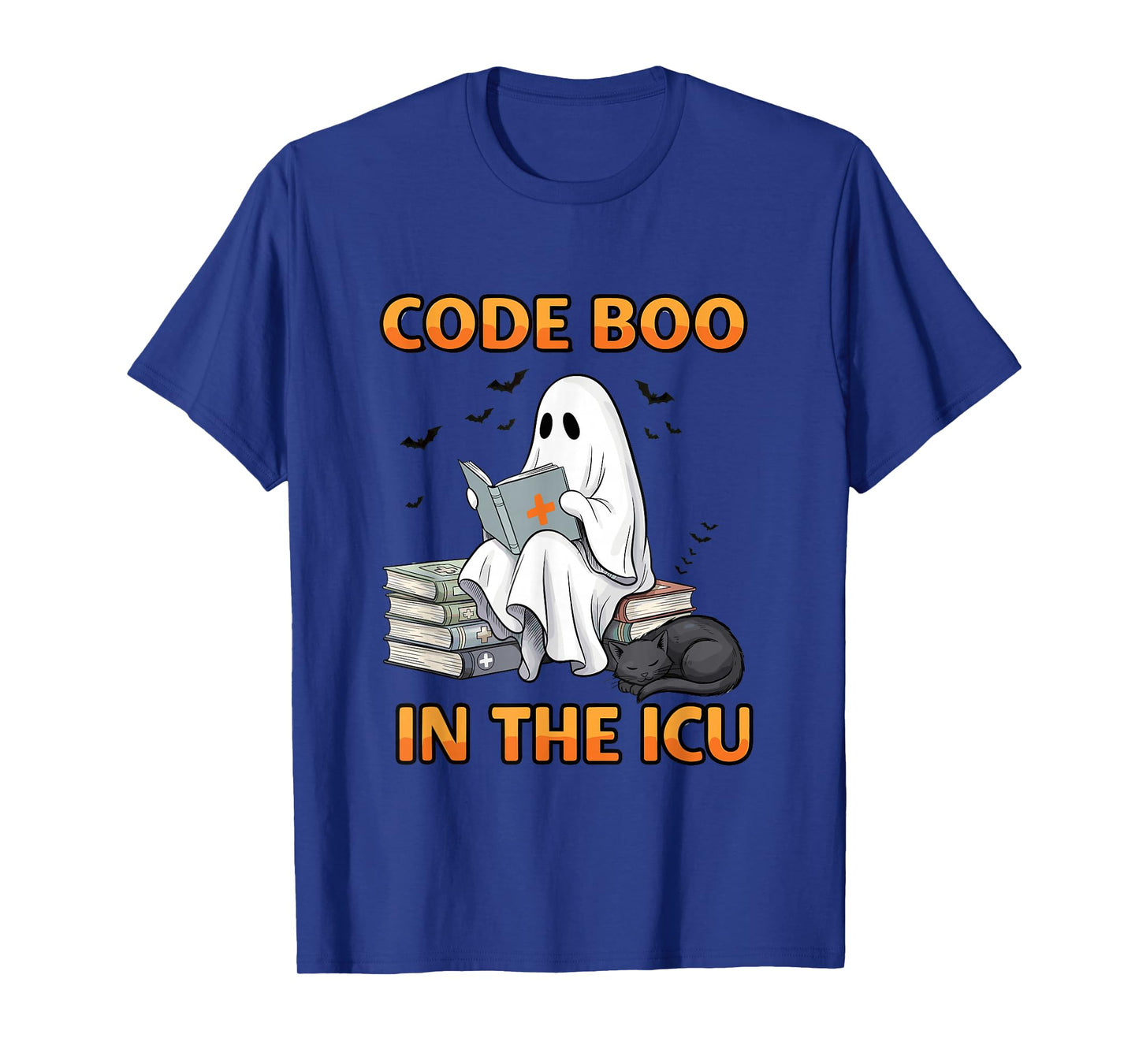 Ghost ICU Nurse Code Boo in ICU Funny Halloween Costume T-Shirt