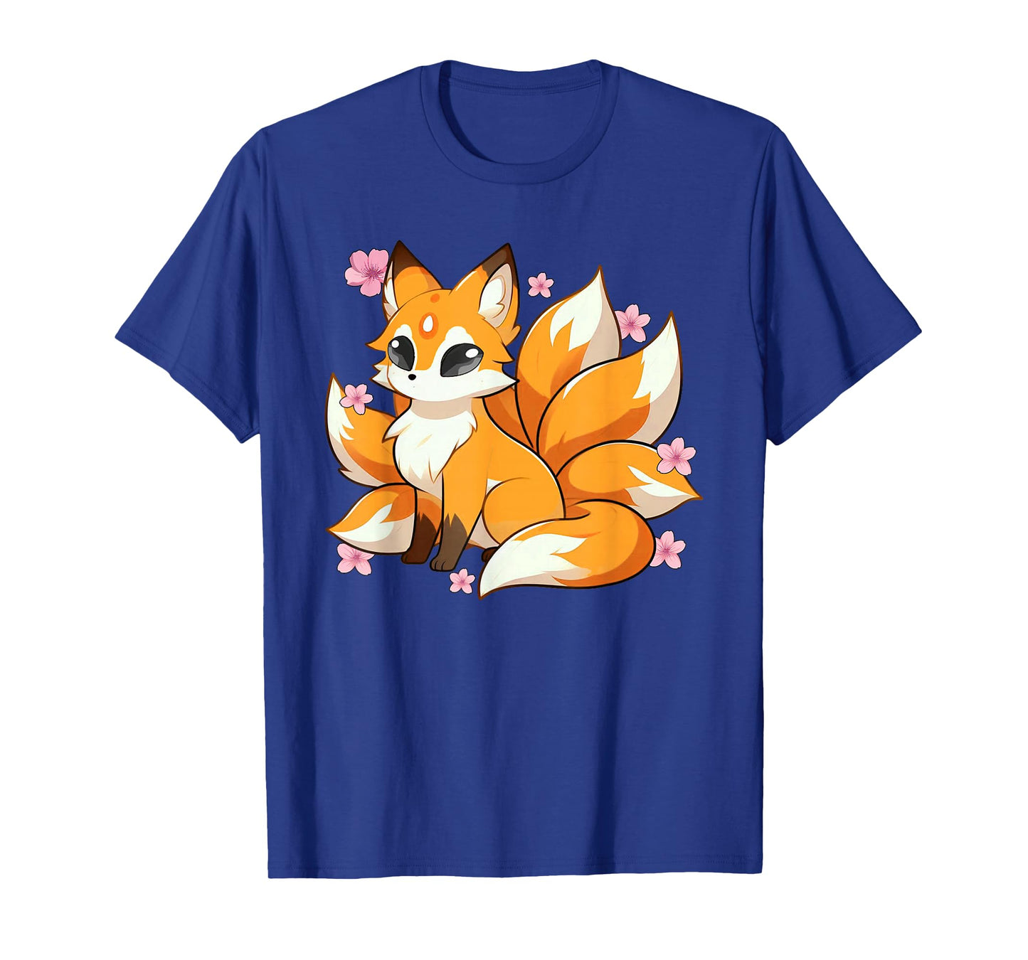 Nine Tails Fox Kitsune Japanese Cherry Blossoms T-Shirt
