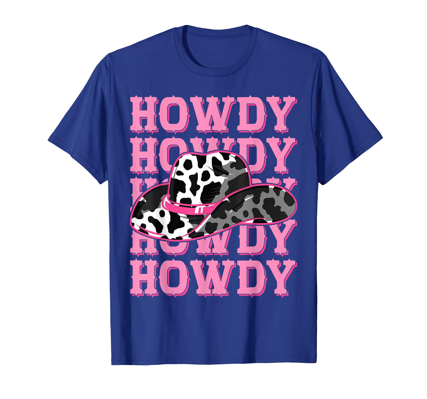 HOWDY - Country Southern Western Pink Texas Cow pattern T-Shirt