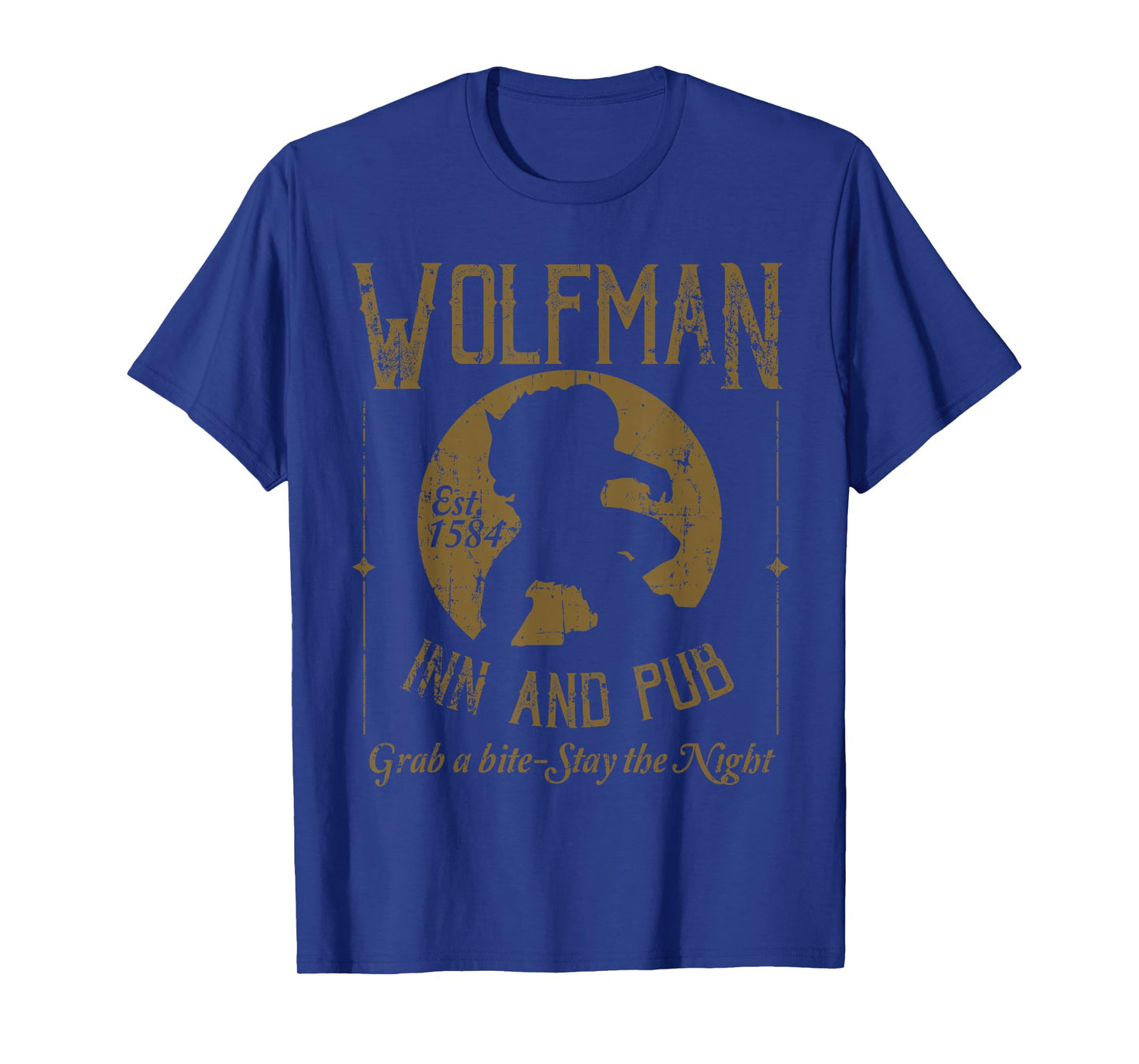 Candis Raechelle Designs Wolfman Inn and Pub Distressed Black T-Shirt