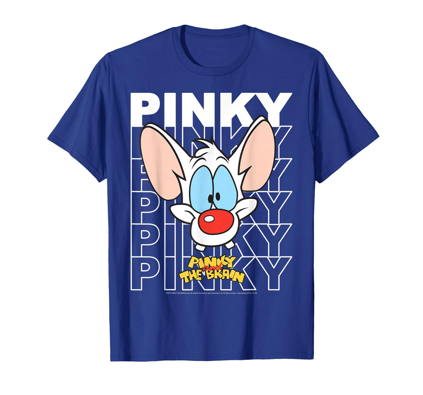 Pinky and The Brain Pinky Text Stack Big Face T-Shirt