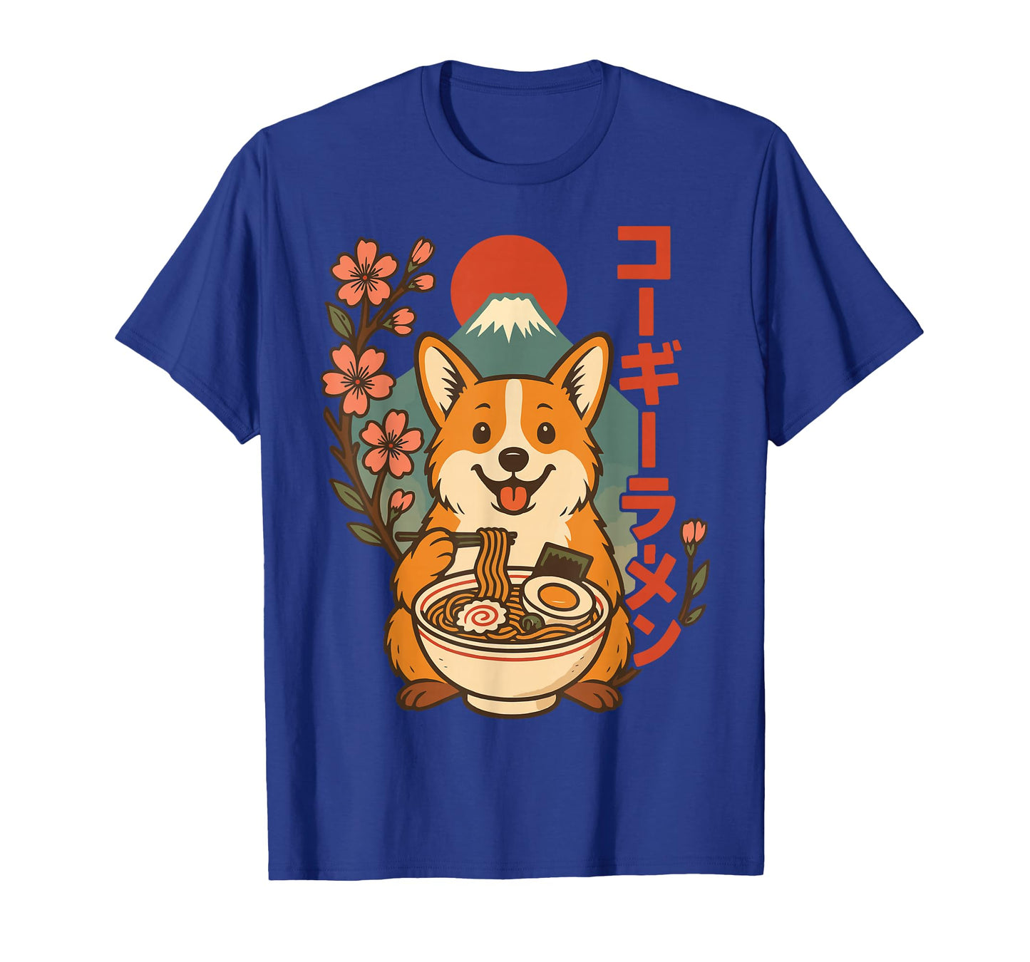 Corgi Eating Ramen Anime T-Shirt