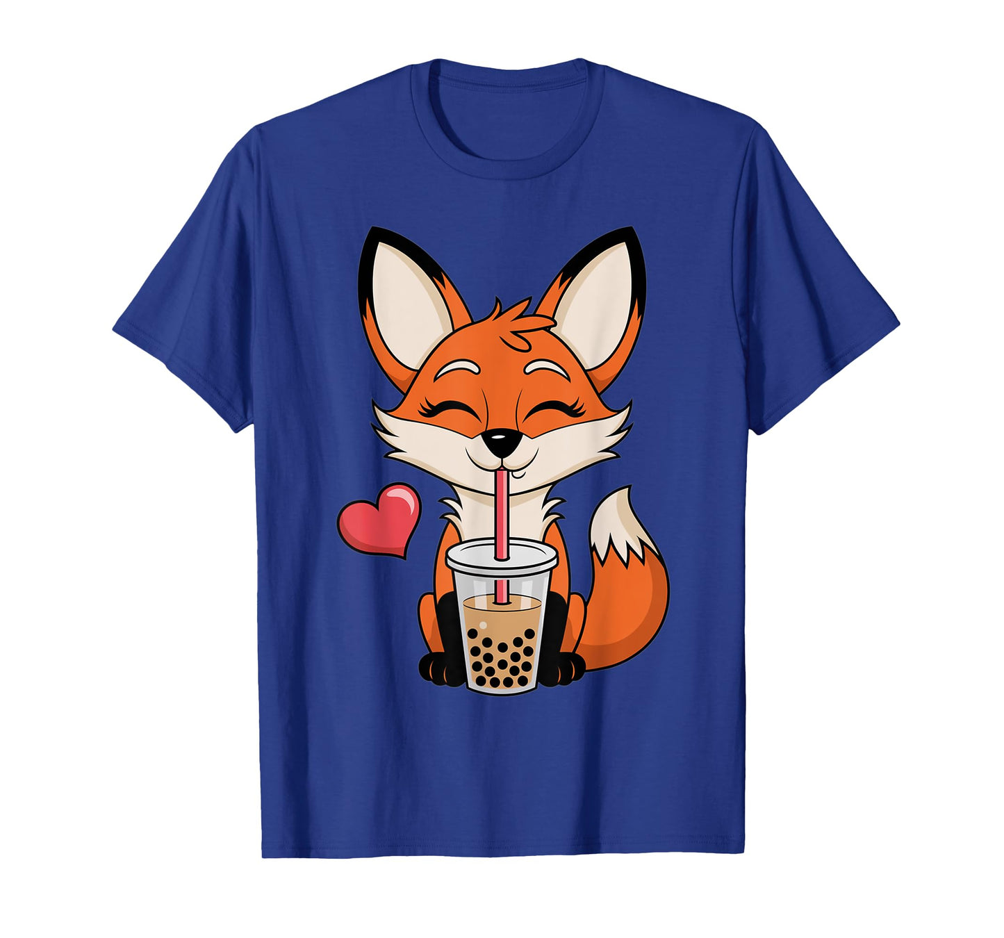 Kawaii Anime Fox Drinking Boba Bubble Tea Japanese Gift Girl T-Shirt