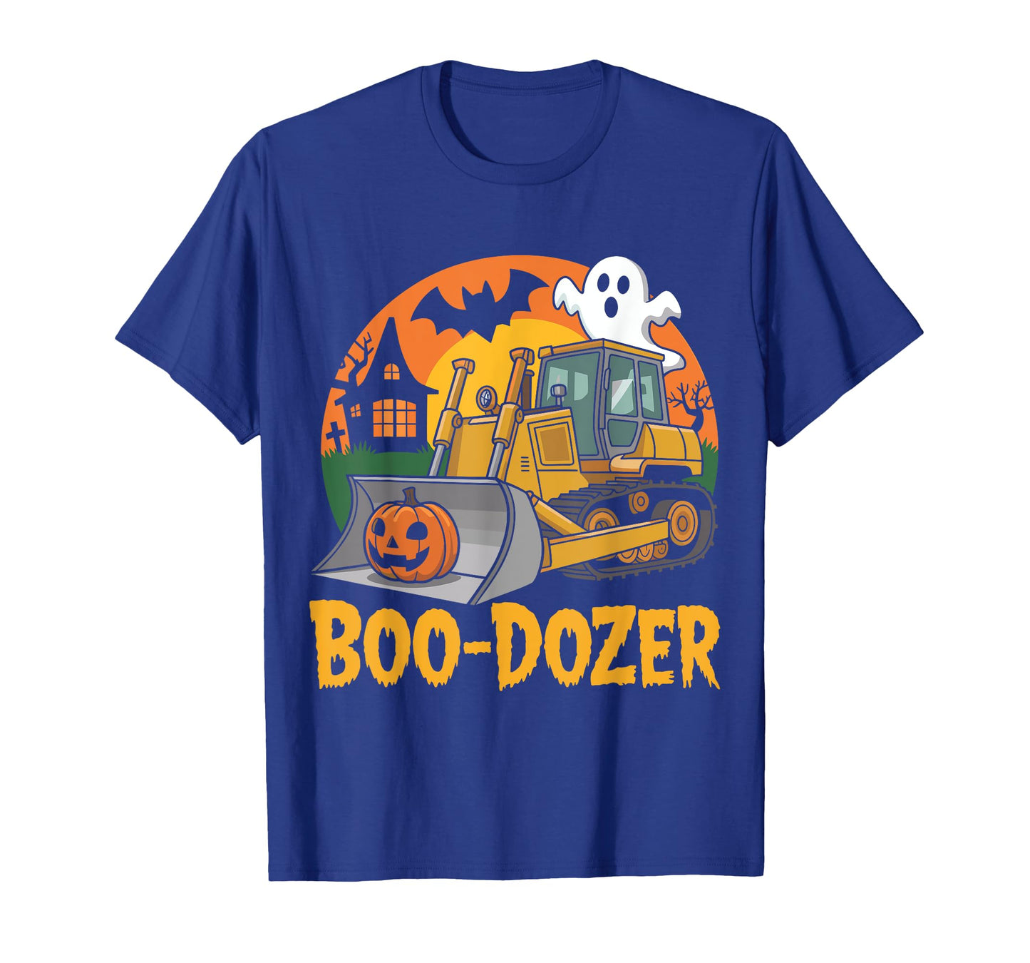 Halloween Bulldozer Construction Trucks Ghost Halloween Kids T-Shirt