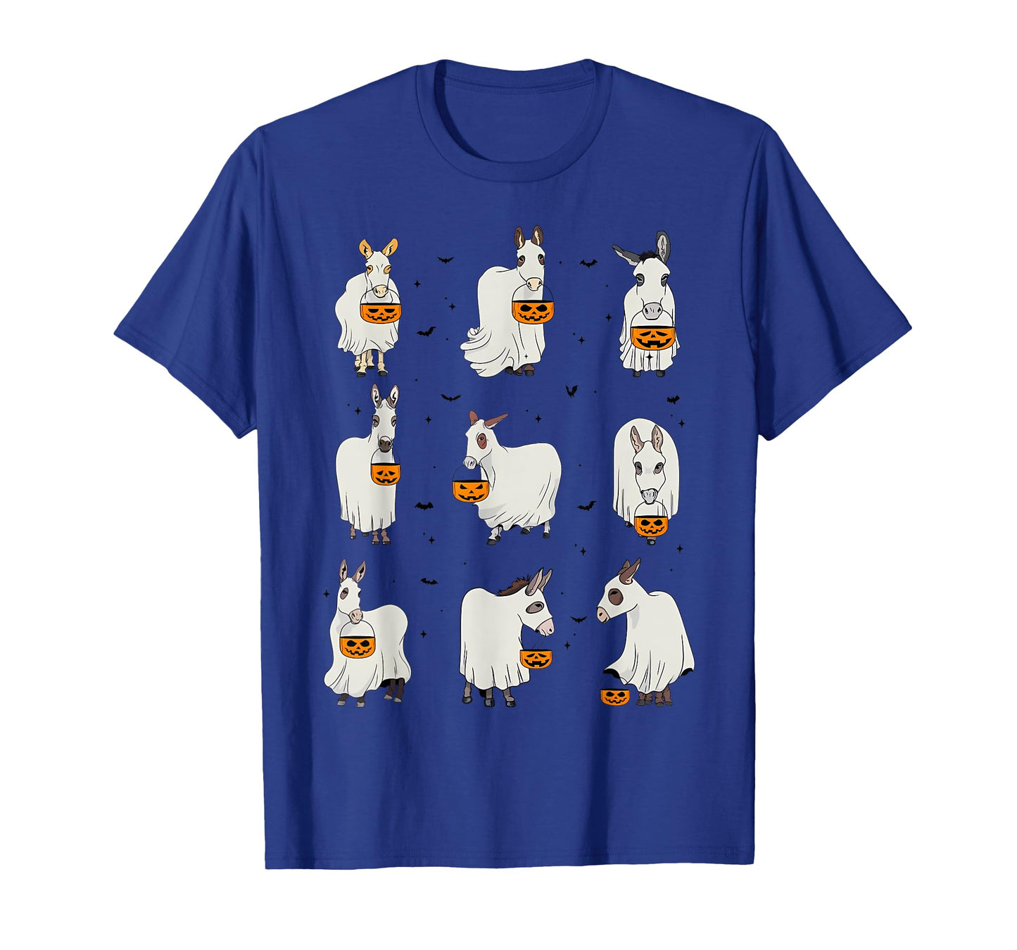 Spooky Donkey Ghost Halloween Donkey Animal Autumn Pumpkin T-Shirt