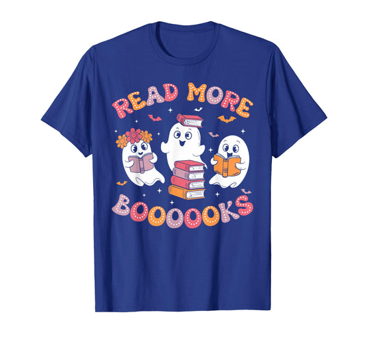 Cute Ghost Book Read More Books Funny Teachers Halloween T-Shirt