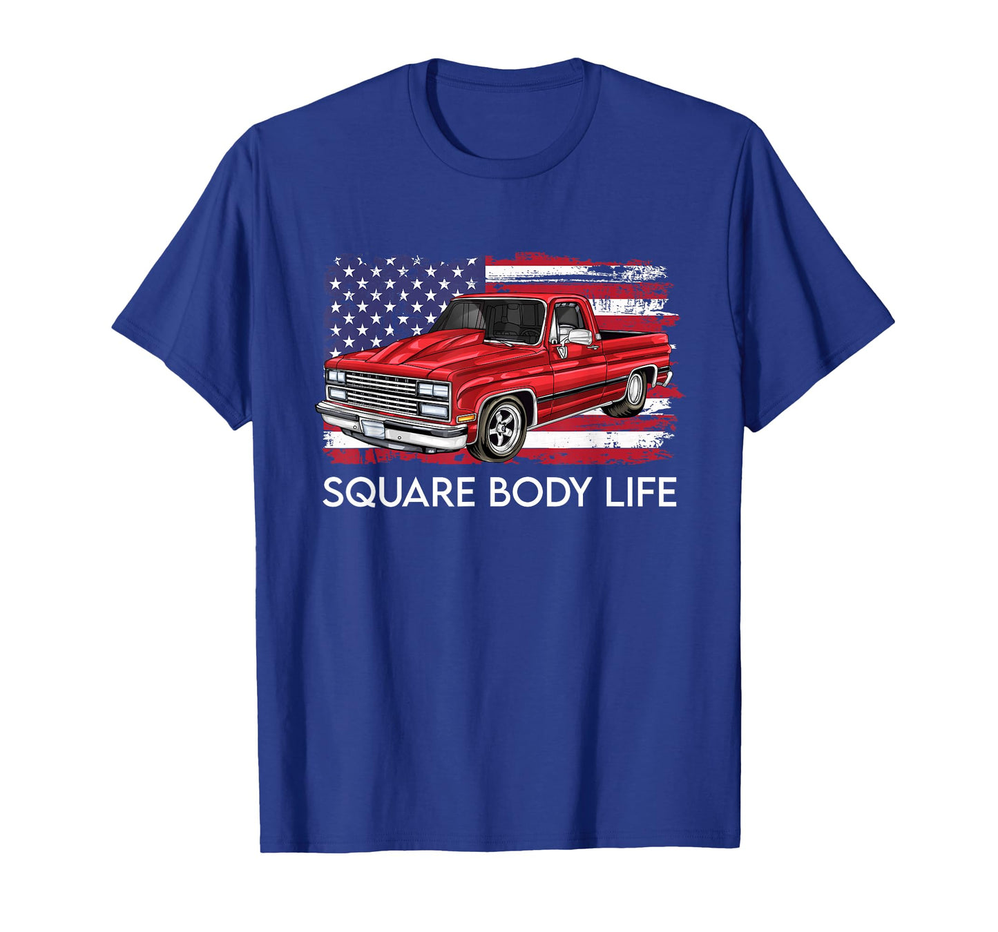 Square Body Life Truck Squarebody American Flag T-Shirt