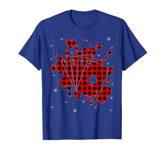Funny Buffalo Plaid Family Matching Poker Christmas Pajama T-Shirt