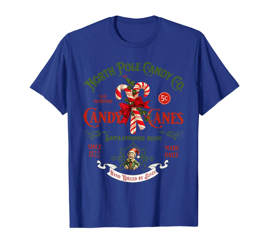 Christmas Retro Old Fashioned Candy Cane North Pole T-Shirt