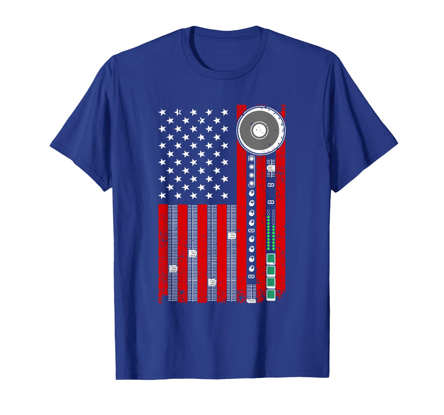 Cool Music Producer For Men Women American Flag Patriotic DJ T-Shirt