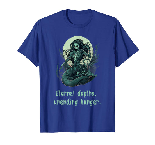 Gothic Mermaid Zombie Skull Halloween Costume Graphic T-Shirt