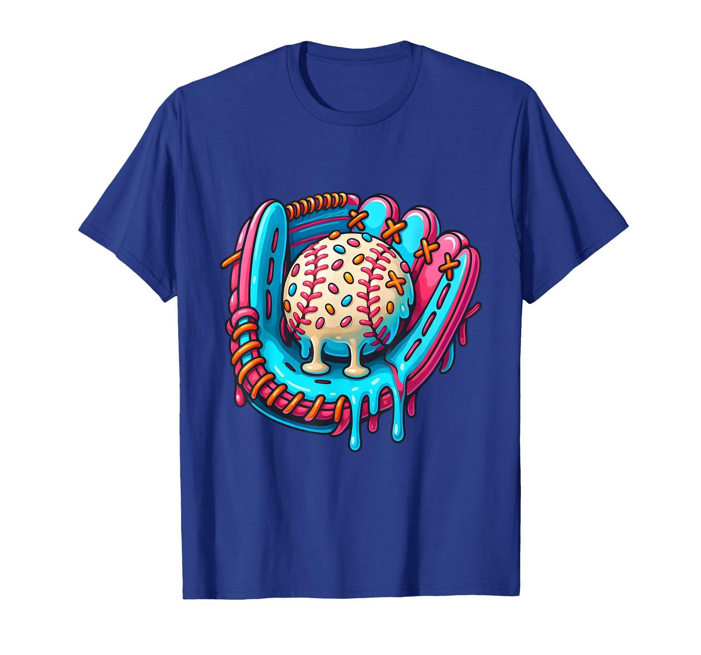Cool Dripping Baseball Art Melting Sports Illustration Candy T-Shirt