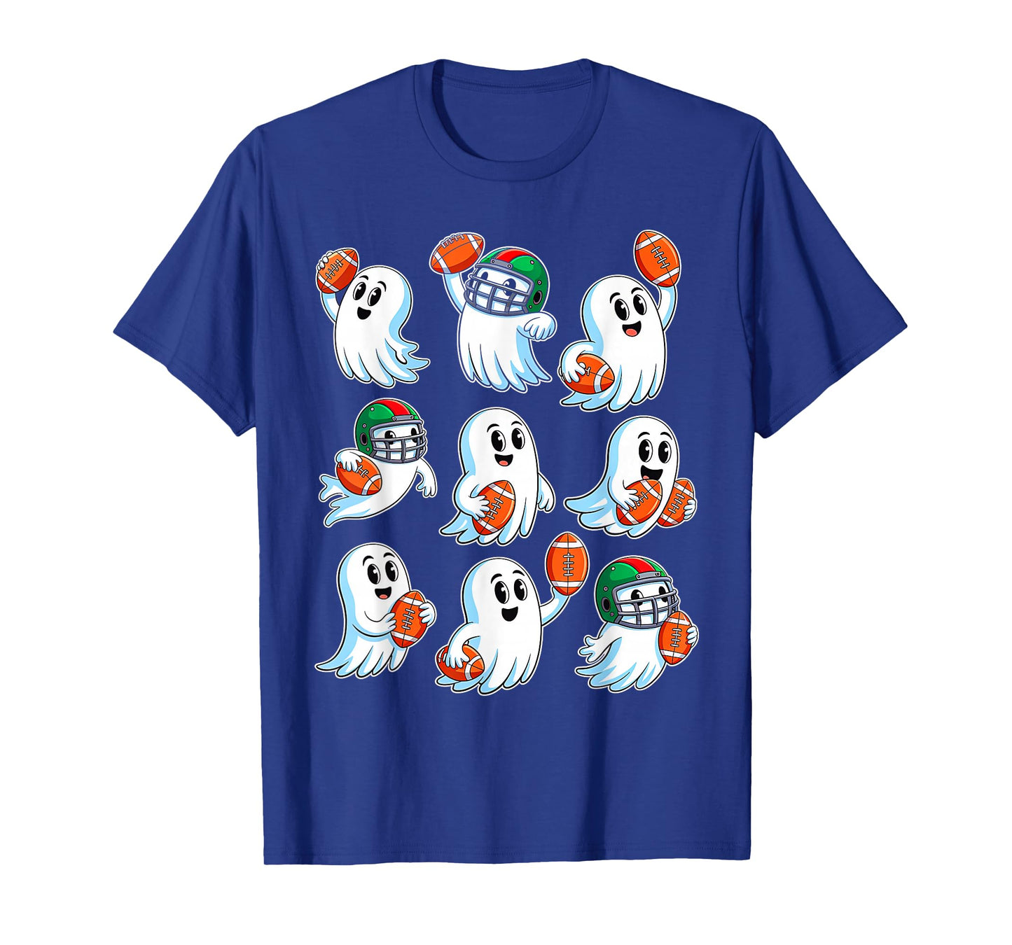 Boo Ghost Halloween Football Happy Halloween Football Lover T-Shirt