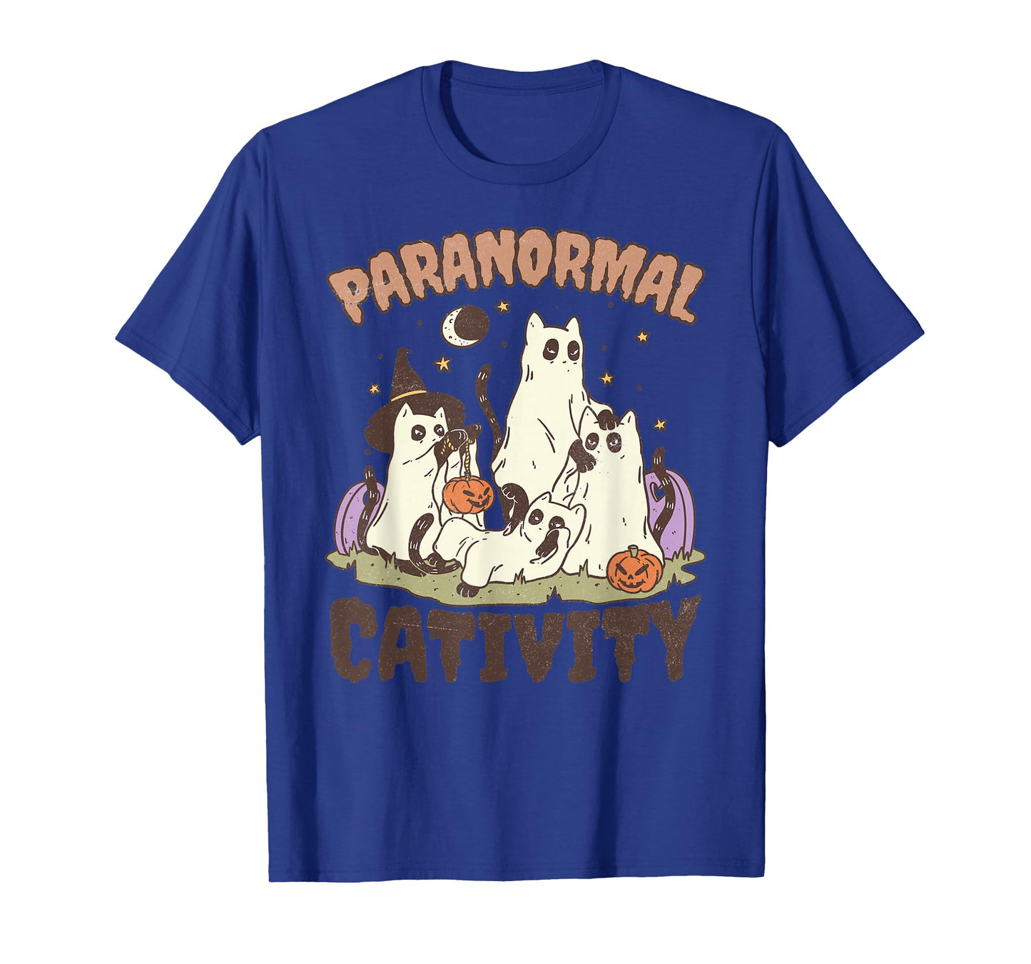 Paranormal Cativity, Cute Retro Halloween Black cat Ghost T-Shirt