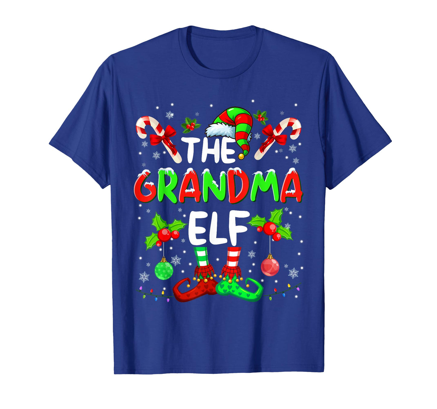The Grandma Elf Costume Pajamas Pjs Christmas Xmas Men Boy T-Shirt