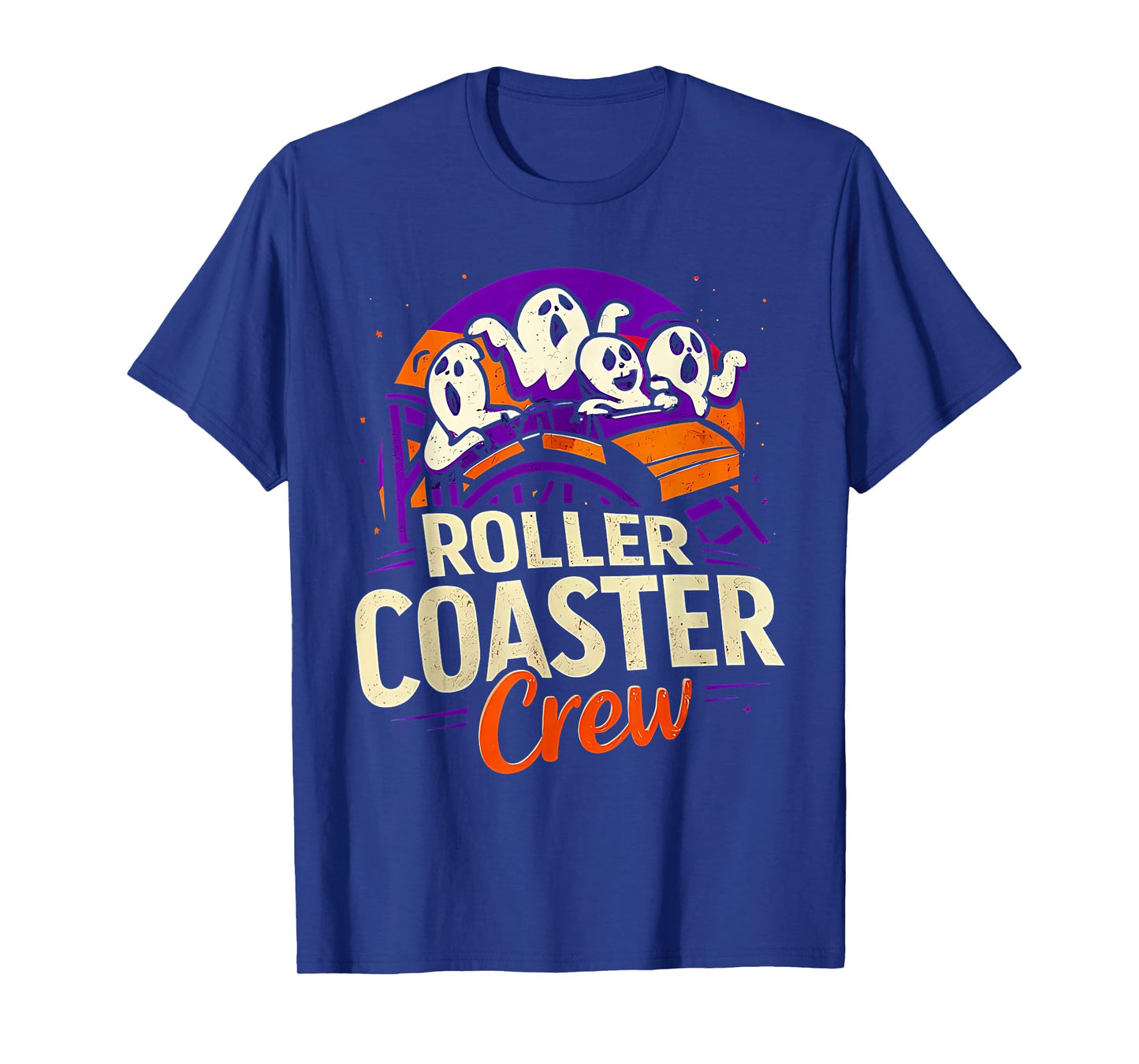 Roller Coaster Boo Crew Funny Halloween Ghost Amusement Park T-Shirt