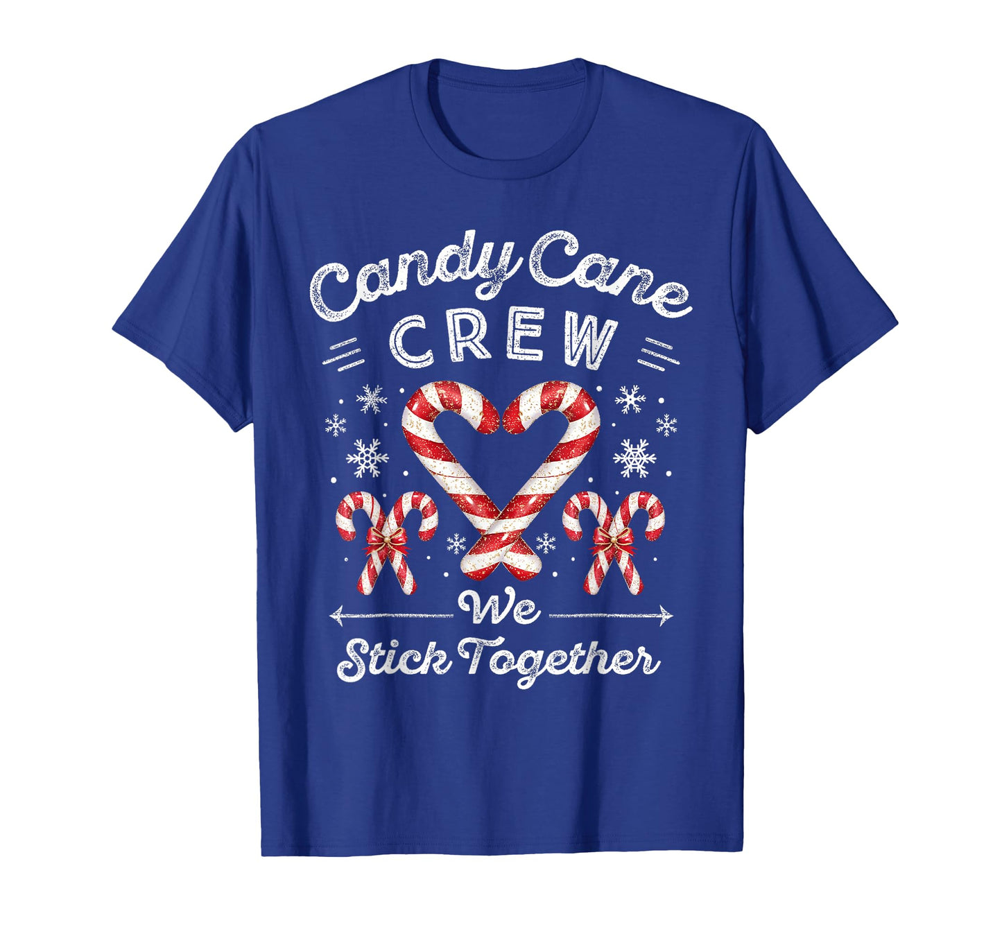 Candy Cane Crew We Stick Together Christmas Costume Xmas T-Shirt