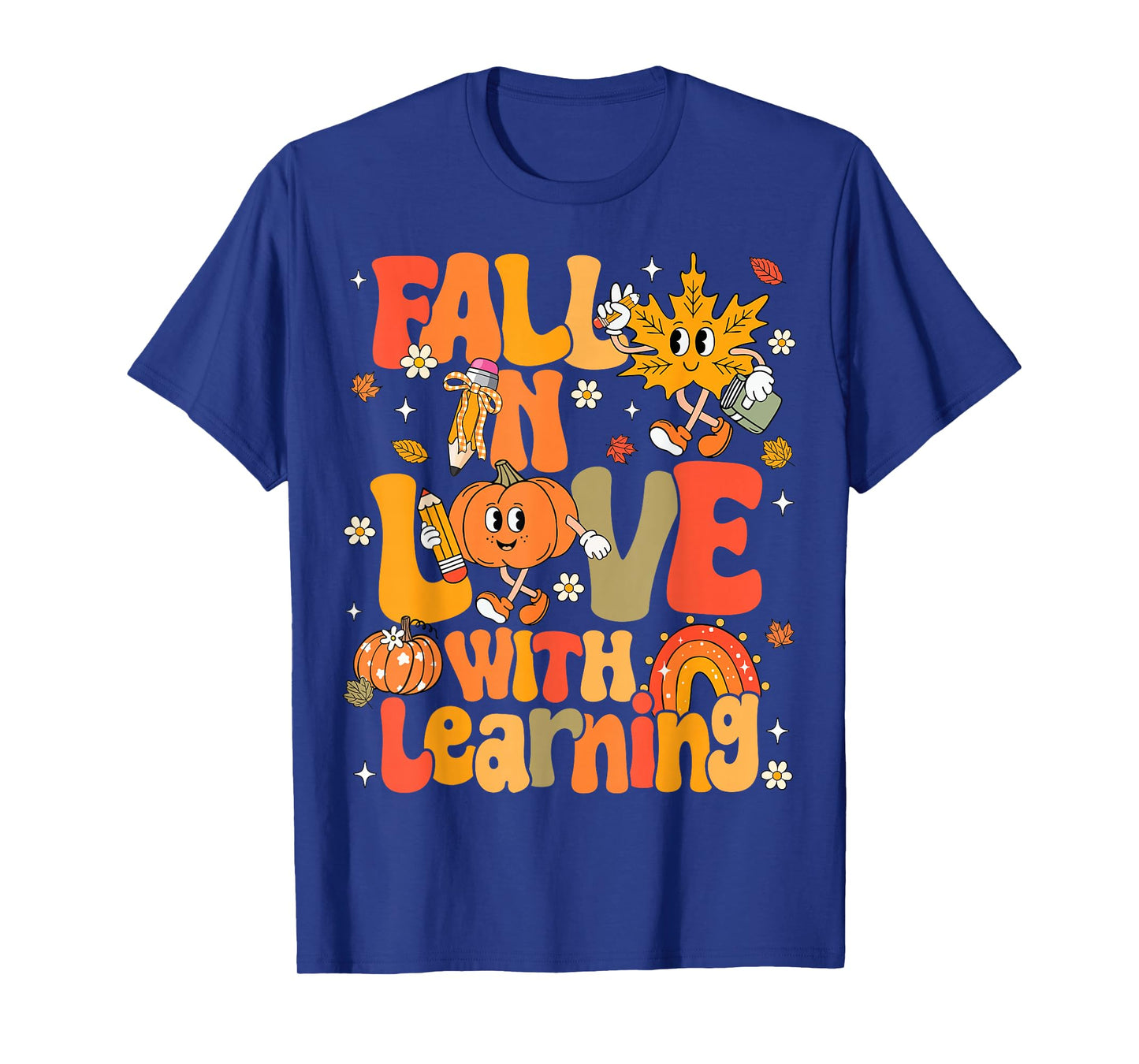 Fall In Love With Learning Autumn Thanksgiving Pumpkin Kids T-Shirt