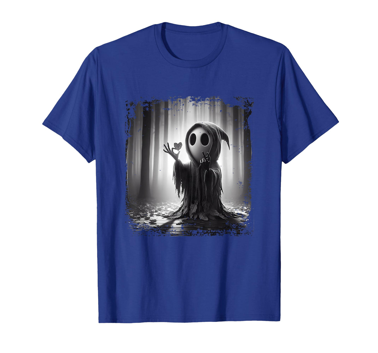 Scary Face Horror Poster Halloween Ghost Heart Shape Finger T-Shirt