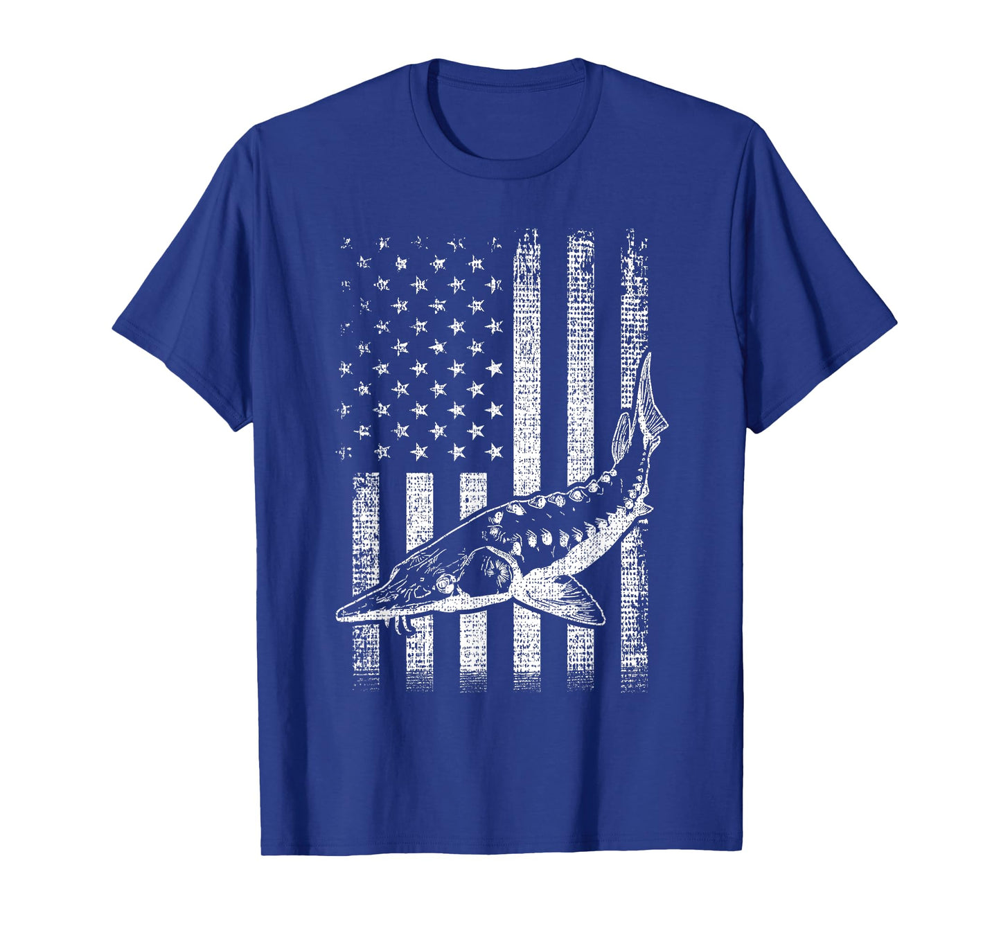 Retro vintage American Sturgeon flag distressed fisherman T-Shirt