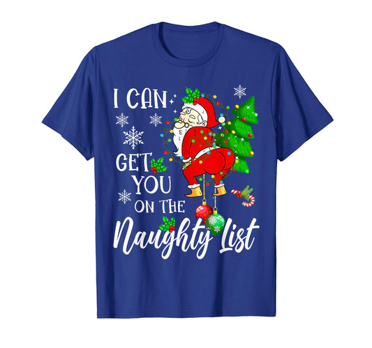 I Can Get You on the Naughty List Funny Santa Claus Xmas T-Shirt