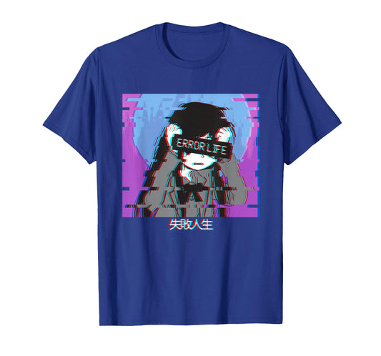 Error Life Sad Anime Girl Japanese Vaporwave Aesthetic Lofi T-Shirt