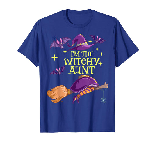 Halloween Wicca Auntie Witch Hat Funny I'm The Witchy Aunt T-Shirt