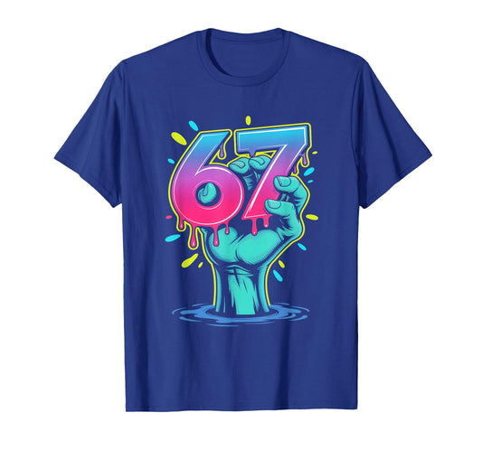 67 Zombie Hand Meme Funny Six Seven Alpha Slang T-Shirt