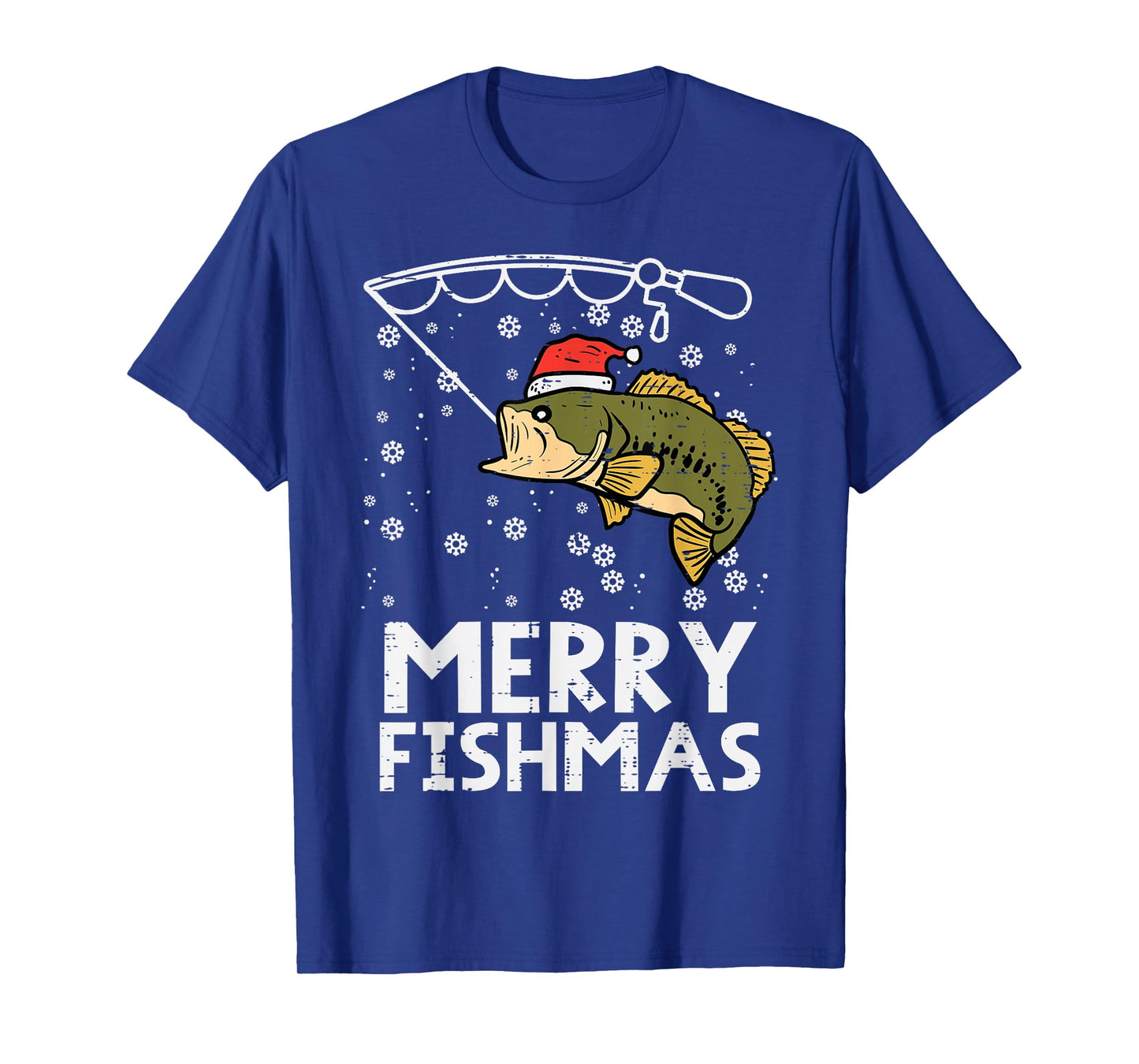 Merry Fishmas Fish Fishing Xmas Christmas Dad Men T-Shirt