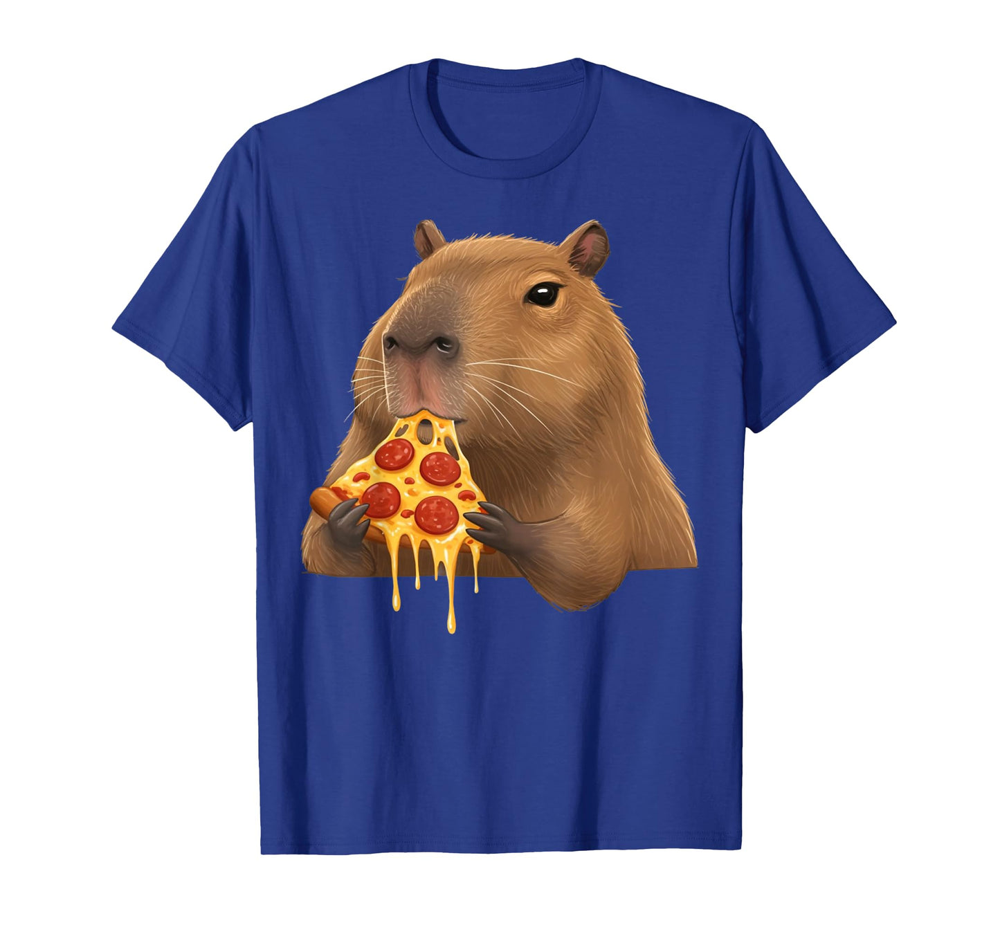 Cute Kawaii Funny Capybara Eating Pizza Girls Boys Men Women T-Shirt