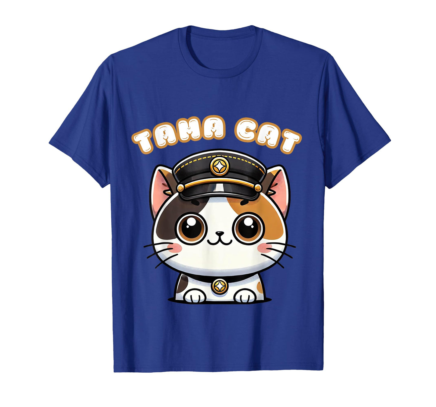 Tama Cat Railway Officer Kawaii Calico Cute Japanese Men Women Girls Kids T-Shirt