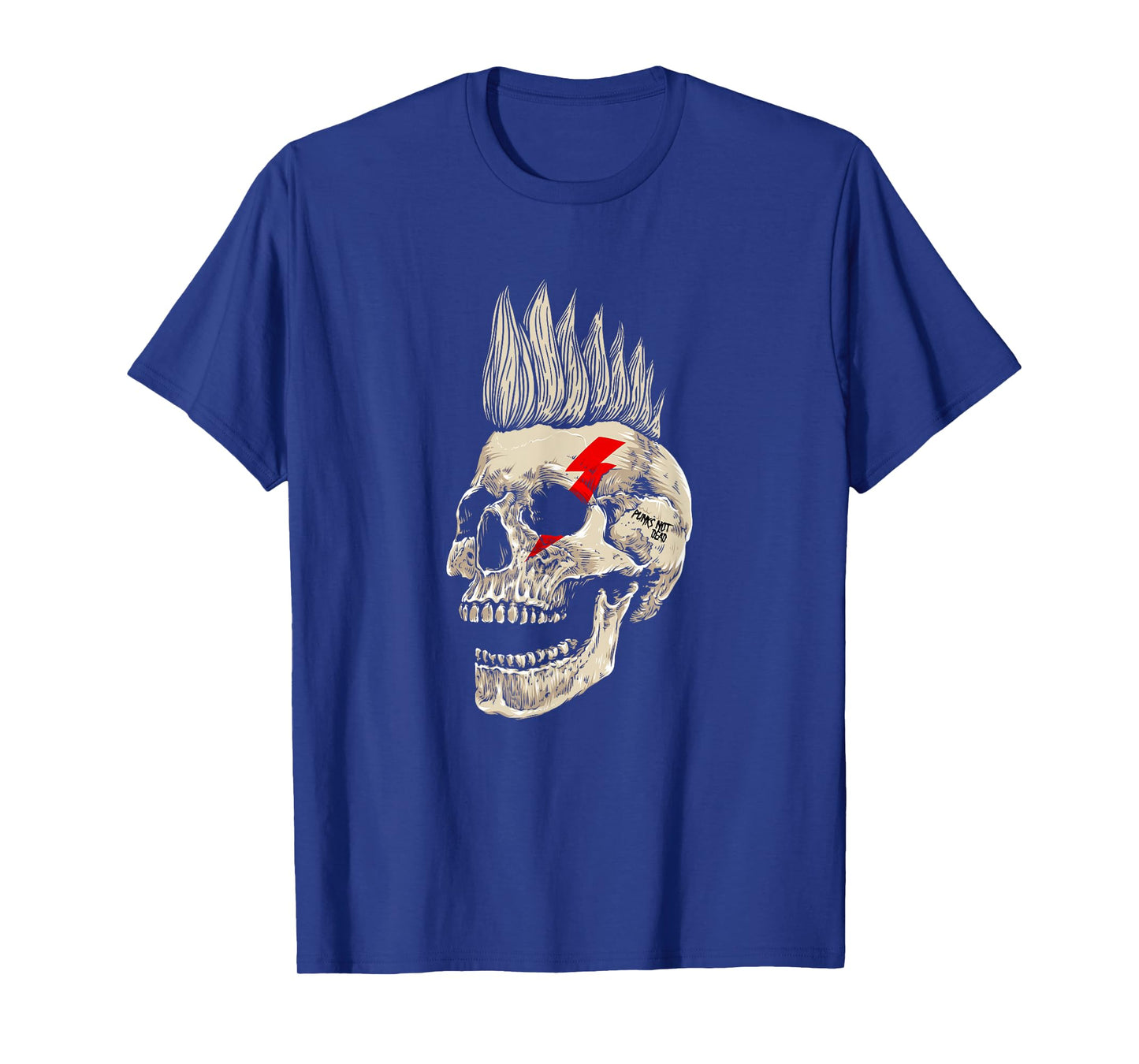 Punk Rock Skull Mohawk Punk's Not Dead T-Shirt