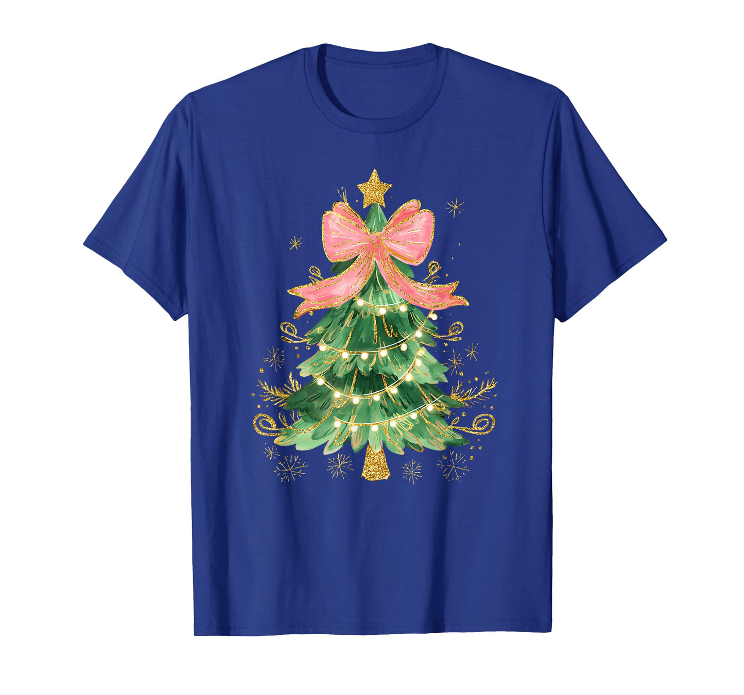 Coquette Bow Christmas Tree Xmas Holiday Girl Women Kid T-Shirt